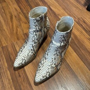Free People Faux snake skin boots